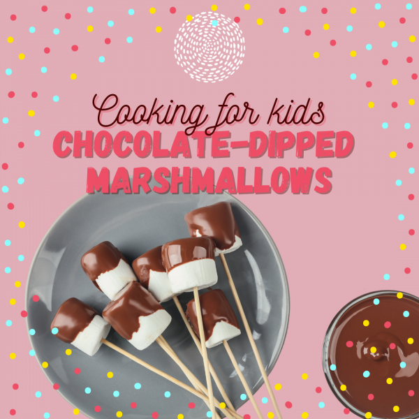 Chocolate dipped marshmallows are a sweet treat for the whole family